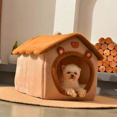 Faltbares Haustierhaus Abnehmbar Waschbar Langlebig Katzenhaus Welpensofa Haustierbett Haus Für Extra Kleine Hunde Und Katzen Winter Warme Matte