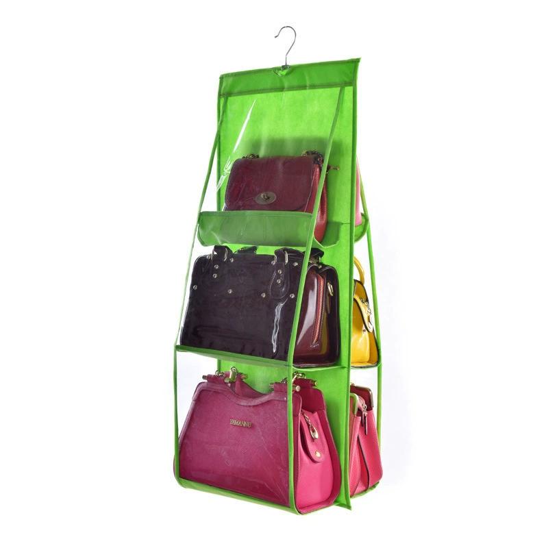 Wardrobe Closet Transparent Storage Bag Hanging Handbag Organizer Underwear Bra Organizer Storage Washable