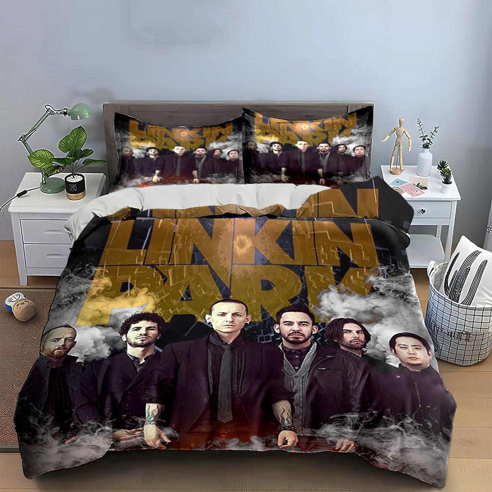 Set Biancheria da Letto Band Linkin Park Copripiumino Copripiumino Federe (1*Copripiumino 2*Federe, senza piumino)