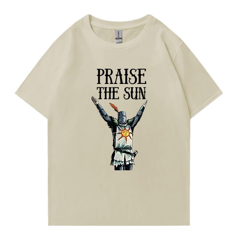 Hot Sale Dark Soul Streetwear Oversized Tee Shirt Summer 100% Cotton Short Sleeve Men Women Crew Neck T-shirt Unisex Clothing