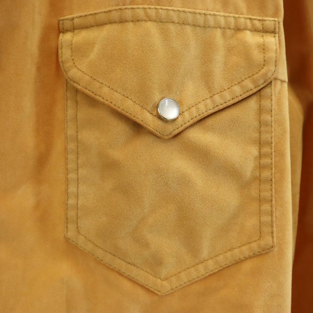 Vintage 70s Long Sleeve Suede Shirt Mustard Women Used