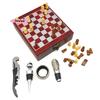 4-Piece Set Wine Opener with Chessboard Design Ideal Wine Accessories for Entertainment Wine Lovers Hosts Perfect Gift Idea