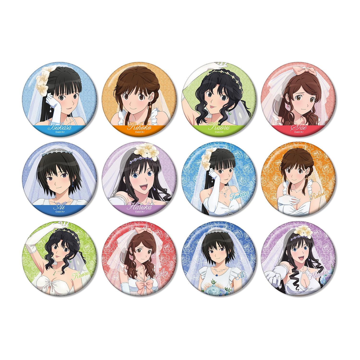 Amagami SS Plus Оригинальная Иллюстрация Свадебный Купальник Вер. Торговые значки-пины с блестками Коробка 12 шт.