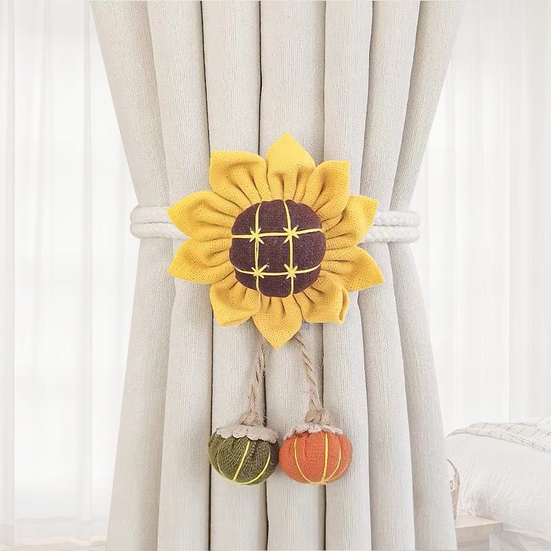 Cross-border Yarn Curtain Tiebacks, Decorative Buckle, No-Punch Gather, Flower Design