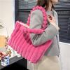 Autumn and Winter Large-capacity Plush Bag, Women's Single-shoulder Tote Bag, Class and Commuting Plush Tote Bag
