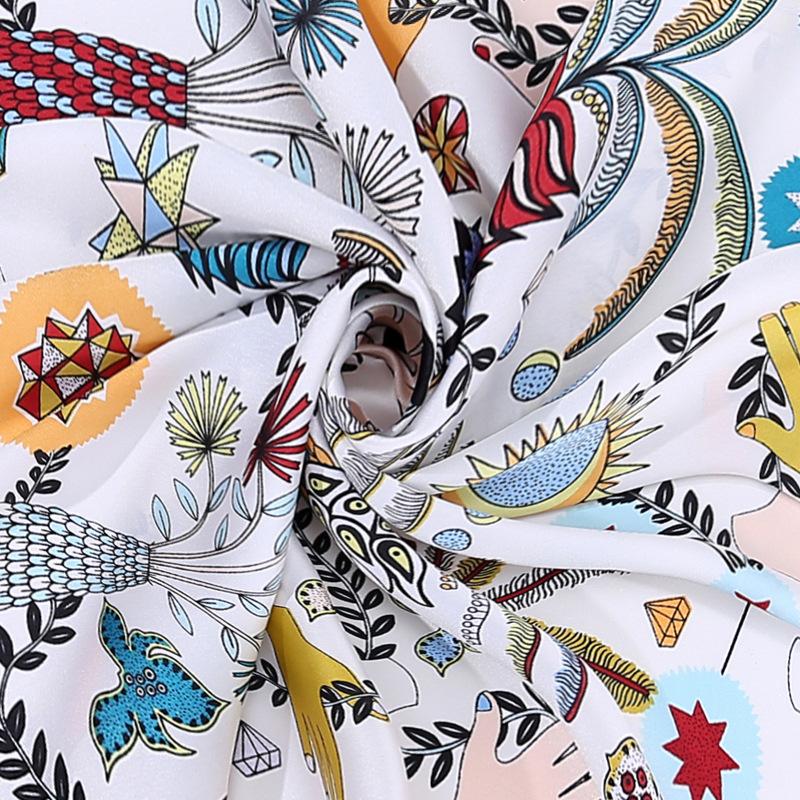 Luxury Brand Women square 100% Silk Scarf Beach Hijab Headband Shawls and Wraps Female Foulard Echarpe Designer Bandana