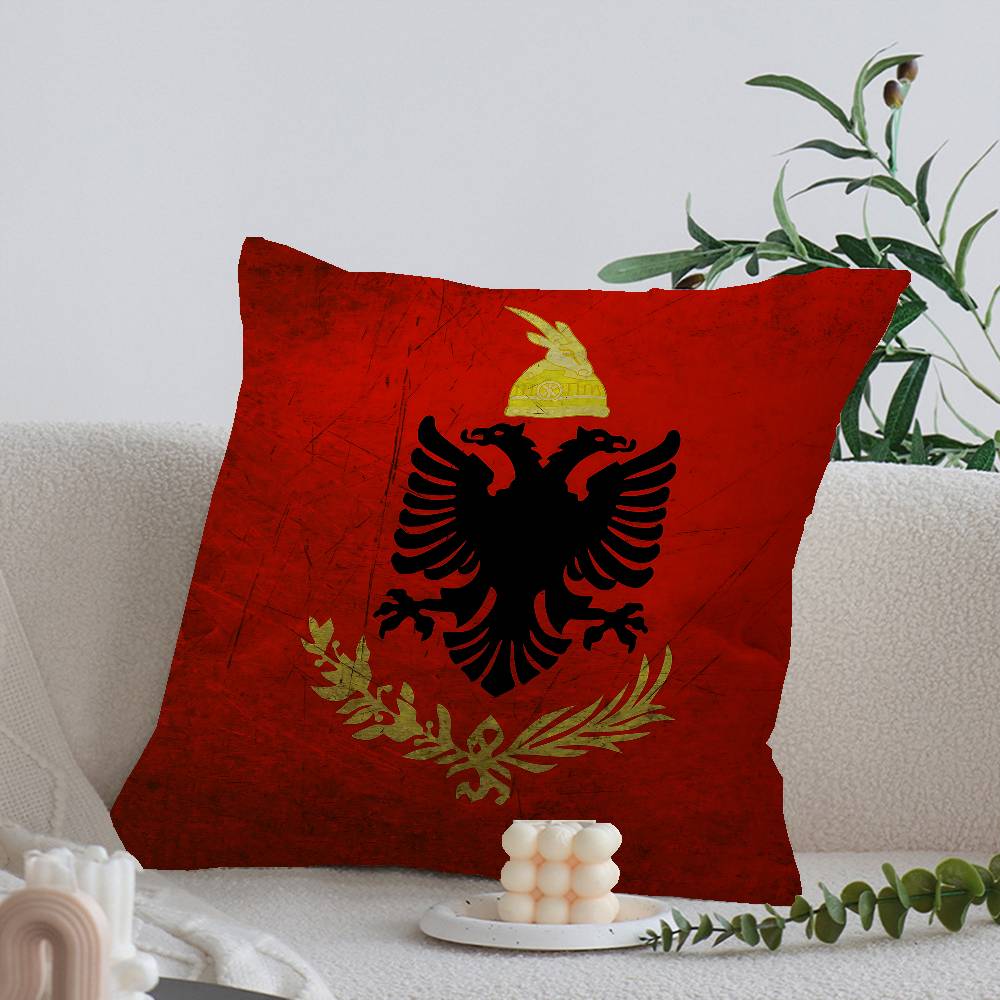 Cuscino Copricuscino Bandiera A-Albania Copricuscino da Viaggio per Auto Divano Auto Regalo di Natale 40X40Cm 45X45Cm