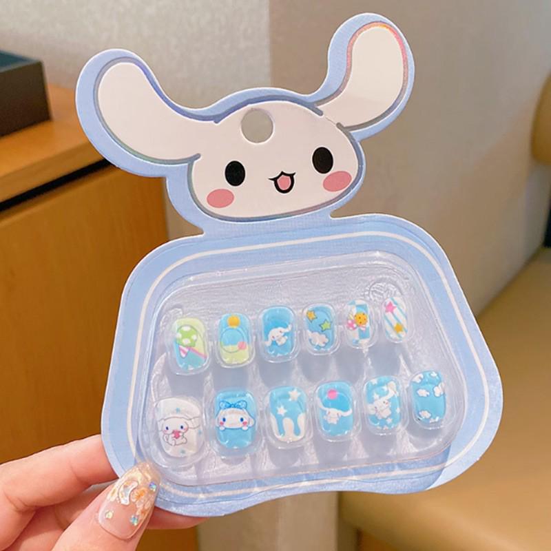 Kuromi & My Melody Sanrio Cartoon Kids' Wearable Nail Stickers - Cute Self-Adhesive Tips