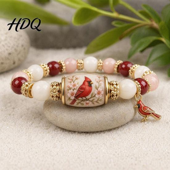Love Beginnings Bracelet Bluebird Blessings Bracelet Inspirational Hummingbird Strength Beaded Green Casual Beads Cherry