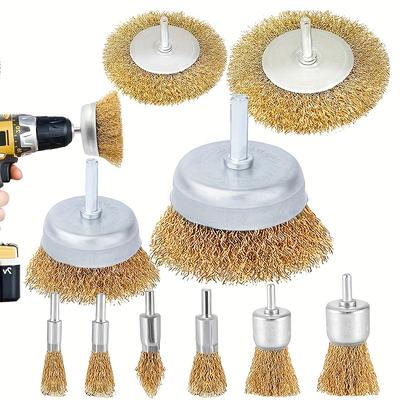 10pcs Wire Brush Wheel Cup Brush Set,Wire Brush for Cleaning Rust, Stripping and Abrasive, for Drill Attachment