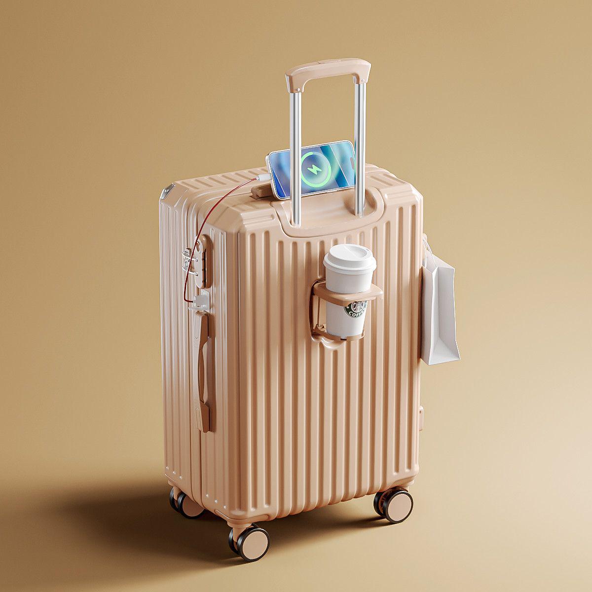 Студенческий чемодан-тележка большой вместимости с кодовым замком и универсальными колесами - Прочный, многофункциональный спутник для путешествий 20-inch