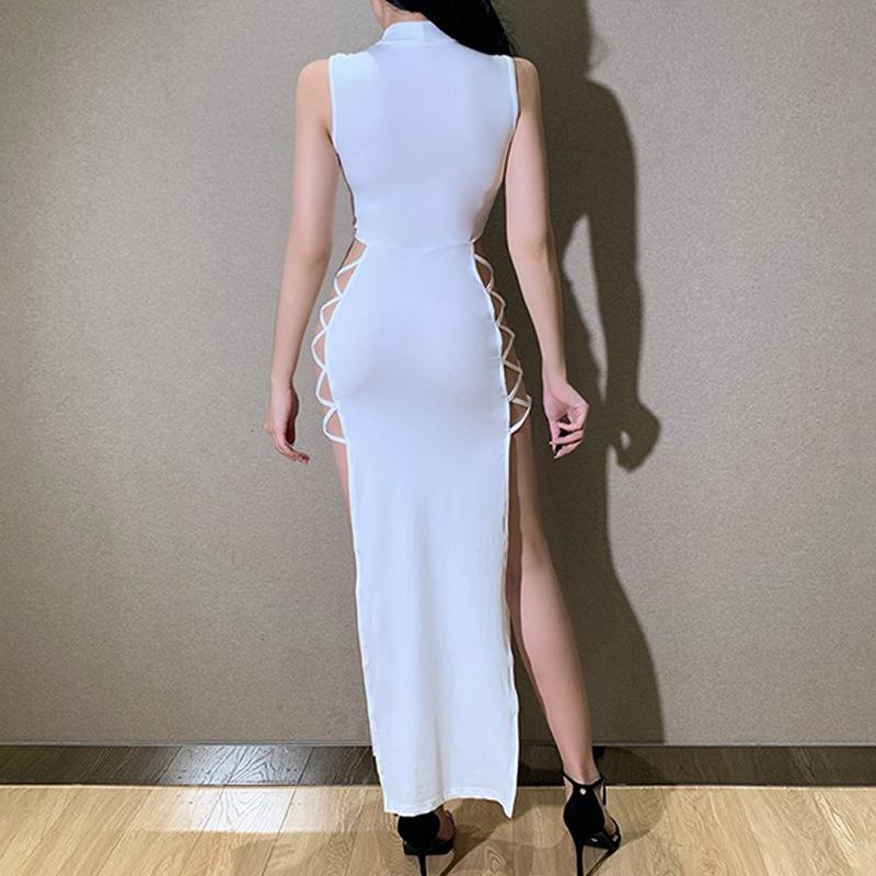 Y2K Spring/Summer Spicy Girl Sexy High Split Strap Dress for Women