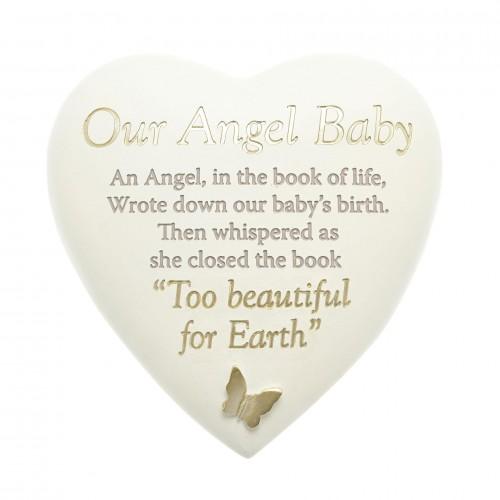 Thoughts Of You Graveside Heart Plaque - Angel Baby