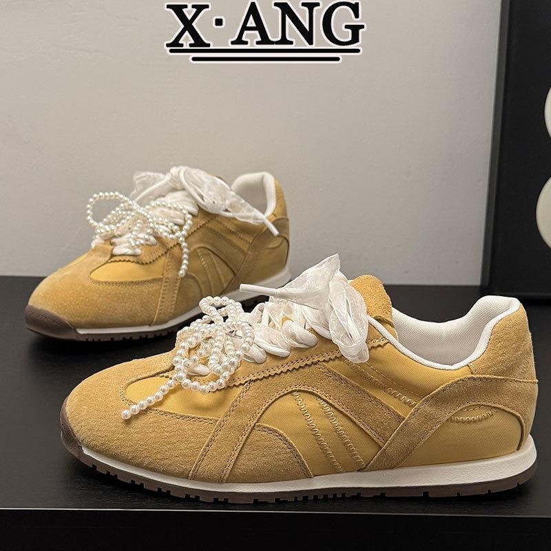 Summer thin breathable leather women's soft bottom new color matching casual sports women's shoes