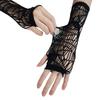Black Sexy Fishing Net Hollow Out Fingerless Gloves Nightclub Party Performance Elastic Hollow Out Punk Long Arm Cover