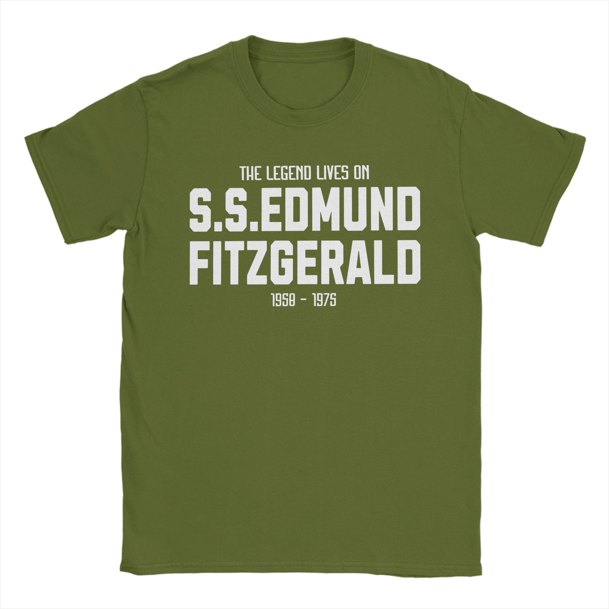 

Edmund Fitzgerald T-Shirt Summer Great Ship Pure Cotton T Shirts For Men Hip Hop Casual Tshirt Short Sleeve Streetwear Tops 3XL