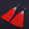 Bohemian Long Red Necklace Set, Ethnic Performance Earrings, Yunnan Seaside Travel Accessories Women