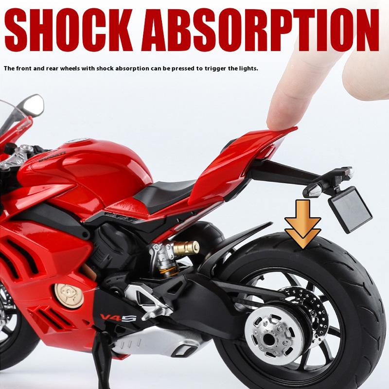 Modellino di Motocicletta in Lega Ducati V4S 1/9, Raffinato Ornamento da Scrivania, Il Miglior Oggetto da Collezione per gli Appassionati di Moto, Regalo di Halloween