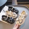 [Spring Autumn Girls Bow Princess Shoes Fashion Casual Shoes Little Black Performance Shoes]