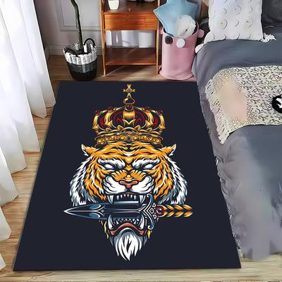 King Tiger Crown Design Designed Floor Mat, Suitable As a Non-slip Mat for the Living Room or Bedroom Sofa