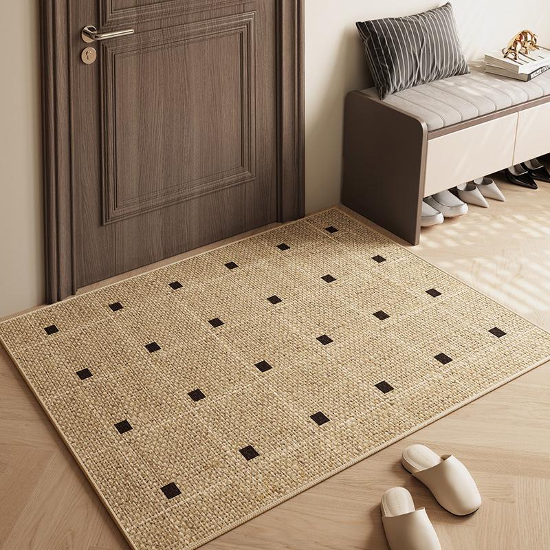 Simple Linen Floor Mat, Water-Absorbing Quick-Drying Non-Slip Mat, Home Floor Mat Entrance, Door Rub Foot Carpet