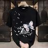 Men Cotton T Shirt Short Sleeve Casual Round Neck Solid Color Basic Tee Top Summer Breathable Comfortable Clothing for Daily Wear