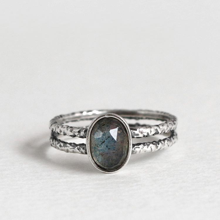 47Bag 925 Silver Bold Gemstone Ring Frida