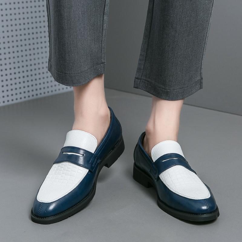 Mocassini da Uomo Stile Street Bianco Formali da Business Matrimonio Abito da Ballo Blazer Smoking Scarpe da Festa Taglie Forti