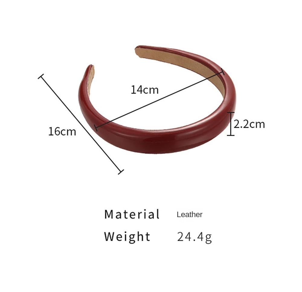 Retro Wine Red Leather Headband Leather Vintage Red Headband Fashion Compression Headband  Women