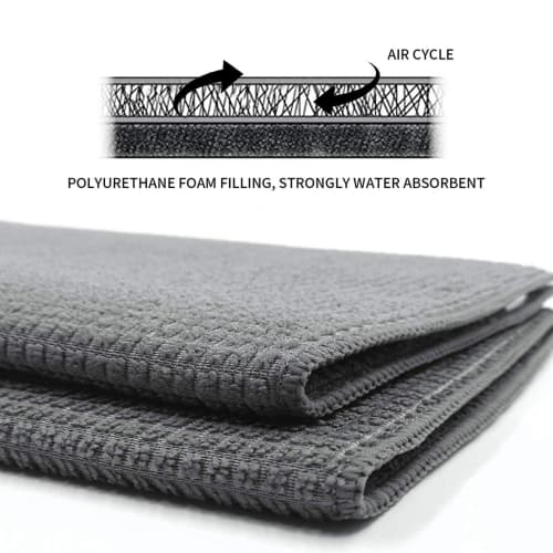 Topsky Küchen Abtropfmatten, 2er-Set, Antibakteriell, Schnelltrocknend, Saugfähig, Groß, Hygienisch, Schimmelresistent, Aufrollbare Lagerung, Schutzhülle