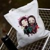 Demon Slayer Japan Anime Kimetsu No Yaiba Kamado Tanjirou Kabelky Taška cez rameno Nákupná kabelka Vysokokapacitná dámska plátená taška