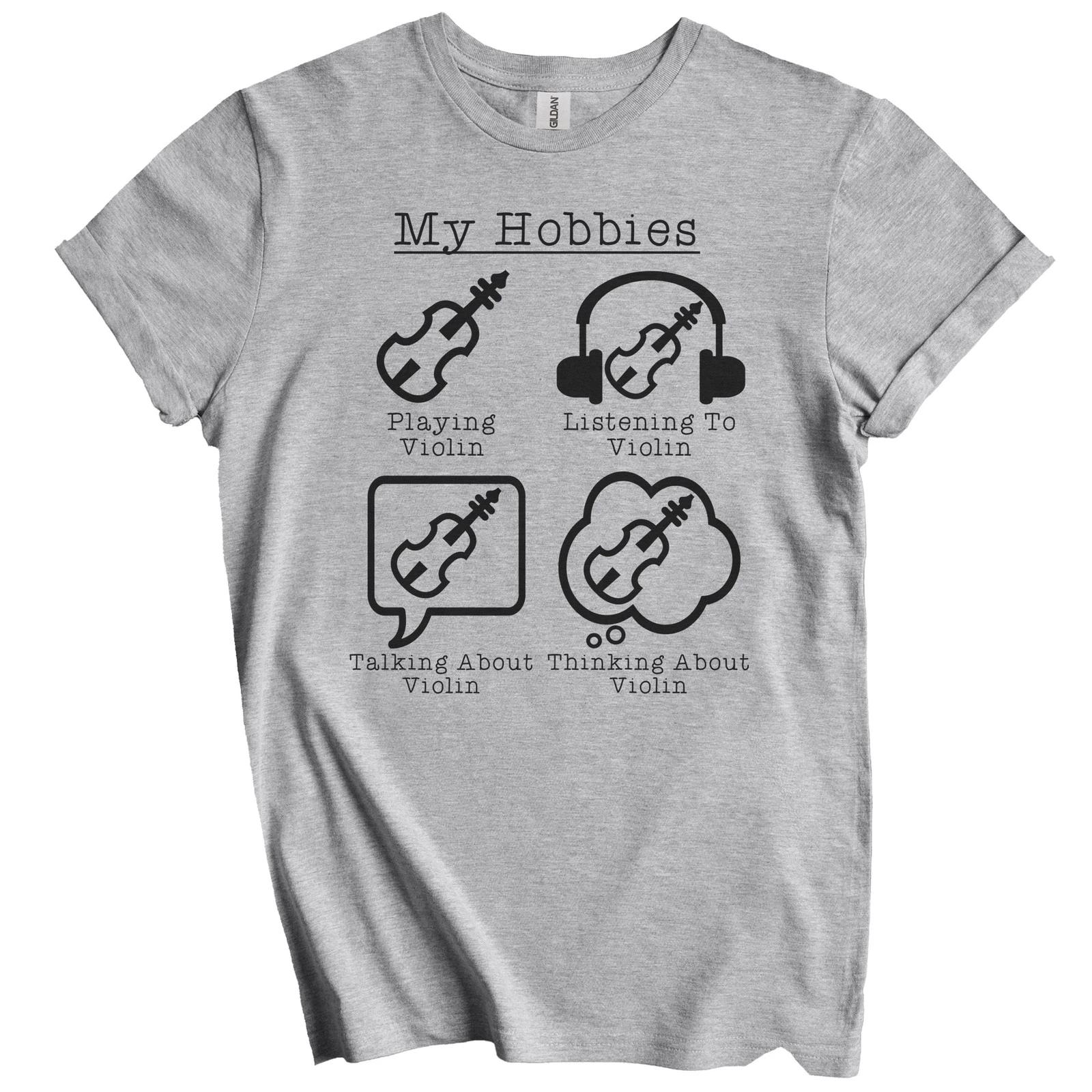 My Hobbies Playing Violin Funny Violinist T-Shirt S