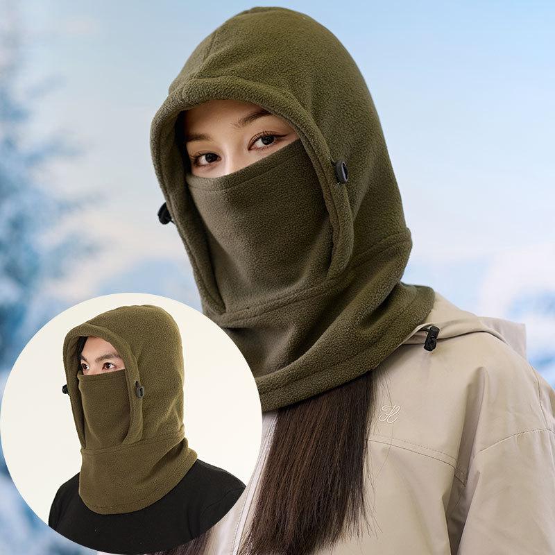Fleece Scarf Mask One-piece Thermal Hat Men's Outdoor Skiing Winter Women's Sports Hat
