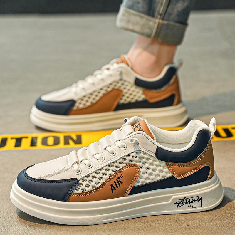 Men's Flat Casual Sneakers Trendy Thick Sole Shoes Comfortable Vulcanized Mens Tennis Shoes Zapatillas De Deporte