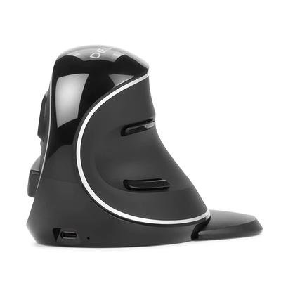 Delux Wireless Ergonomic Quiet Rechargeable Vertical Mouse with and Bluetooth Detachable Wrist Up To 4000 6 Relieves Carpal and Hand for Mouse, 2.4G