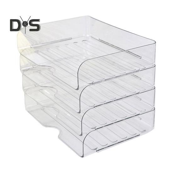 

4 шт. 4-уровневый органайзер для бумаги, штабелируемый настольный органайзер, лоток для бумаги, гладкие края, прозрачные органайзеры для рабочего пространства прозрачный