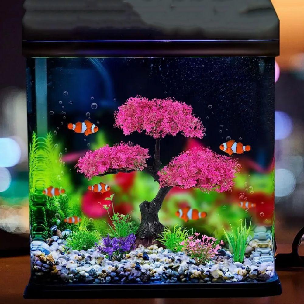 

Decorative Cherry Blossom Tree Simulation Fish Tank Artificial Tree Simulated Bonsai Tree Aquarium