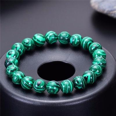 Braccialetti di malachite in pietra naturale da 1 pezzo Gemme Pietre Perline di malachite Braccialetti con perline Braccialetti