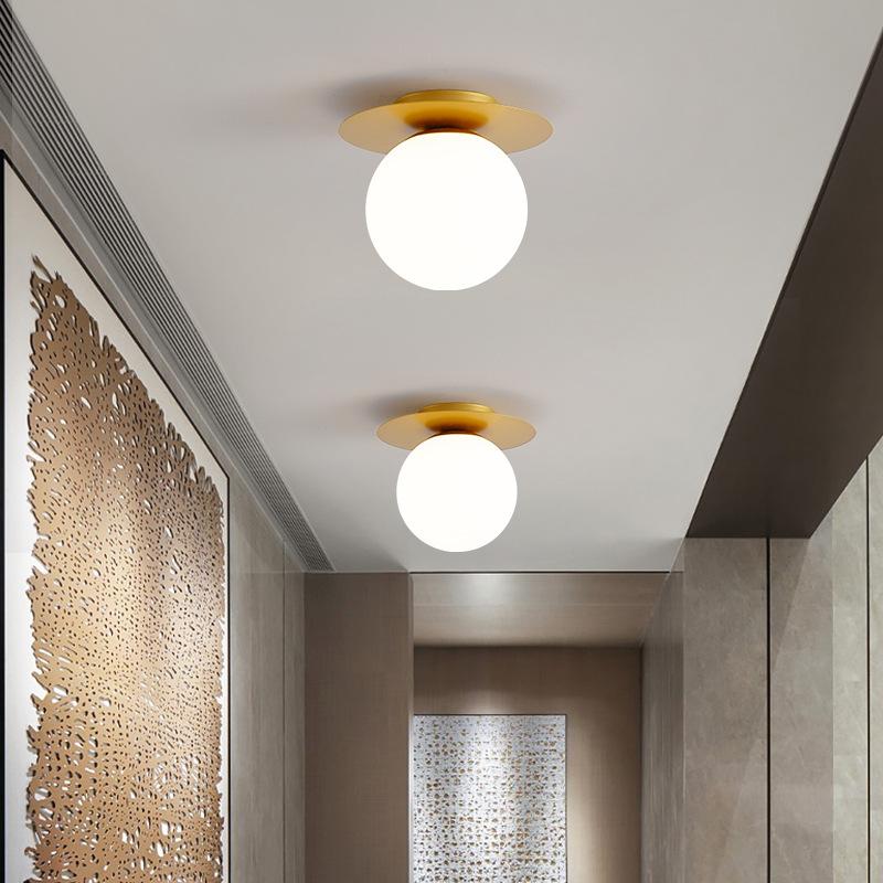 lndoor LED Ceiling Lamp for Modern  Glass Ball Black Gold LED Ceiling Lights Chandelier Lighting for Home Balcony Light Fixtures