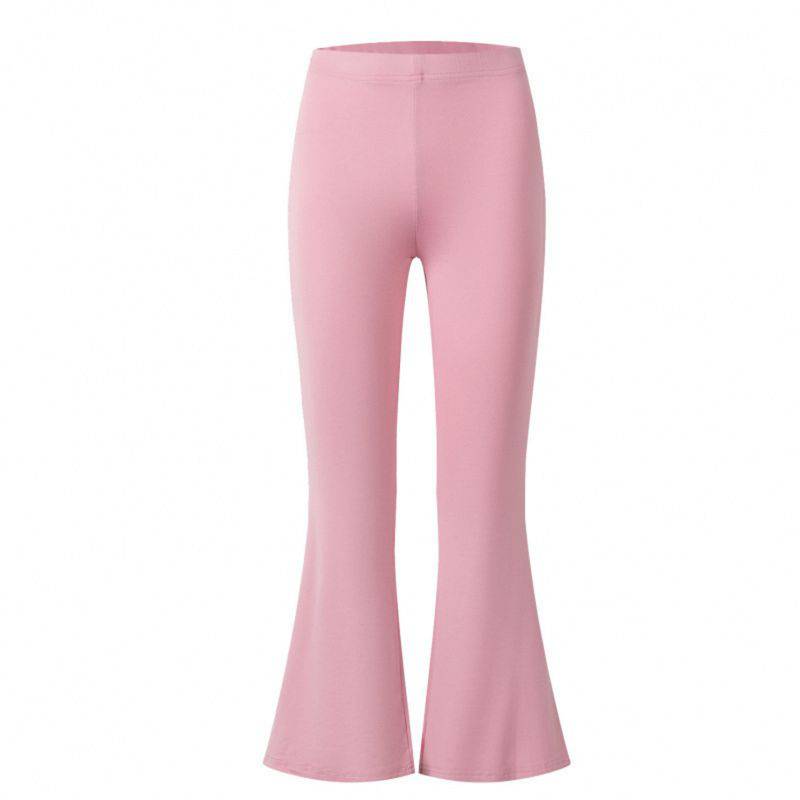 8-12 Years Kids Girls Solid Color Casual Flare Pants