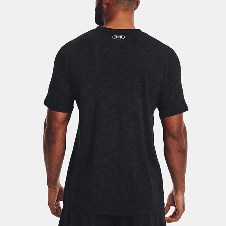 Under Armour Solid Logo Fitness Training Short Sleeve T-Shirt Men Tops Black 1359870-001