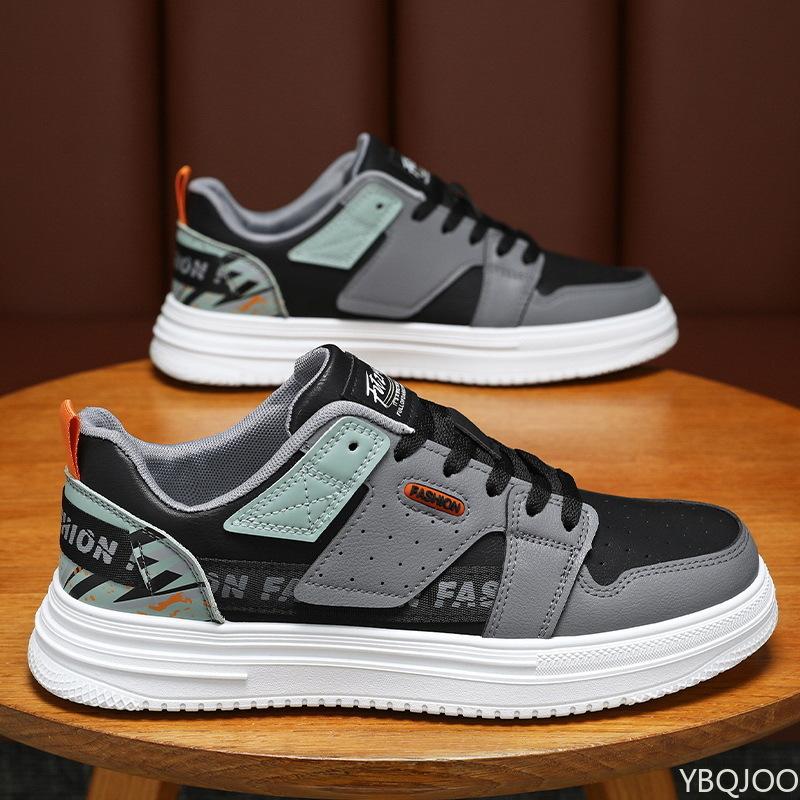 Fashion Trendy Color Blocked Men's Single Shoes 2025 Spring Breathable and Versatile Thick Soled Sports and Leisure Board Shoes Sneakers