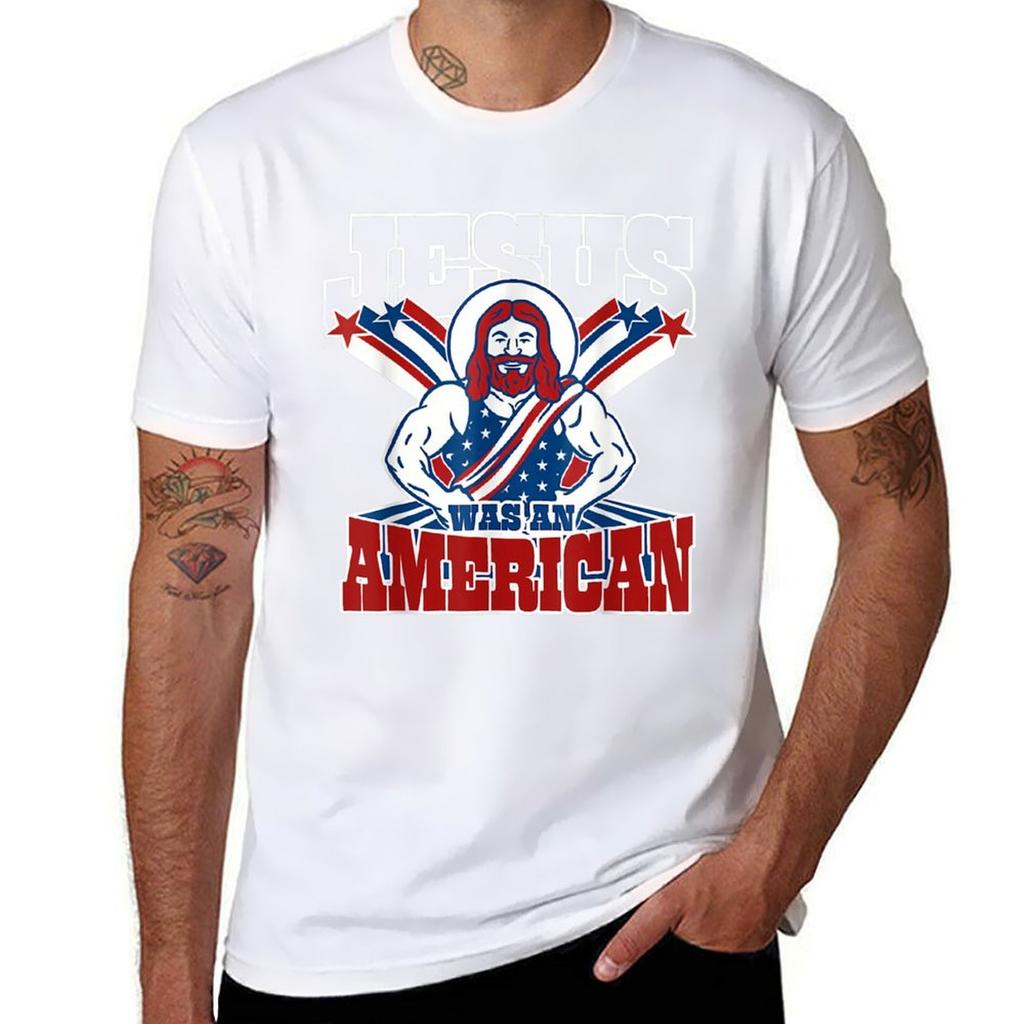 Jesus Was An American Usa 4th Of July Funny Tshirt Holiday Lightweight Tshirt