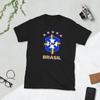 MILUJI BRAZÍLII SKVĚLÝ STÁTNÍ ZNAK FOTBALOVÁ GRAFIKA Unisex tričko s krátkým rukávem