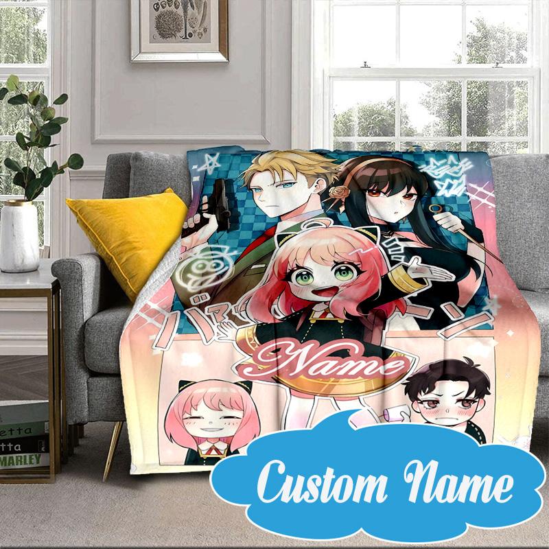 Custom Name SPY Adventure Blanket bed sofa Blanket Flannel Blanket for Camping, Hiking, Picnic Essentials,gift for Fan family