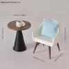 Miniature Dollhouse Furniture Set: Table, Chairs, Cushions, and Pillows
