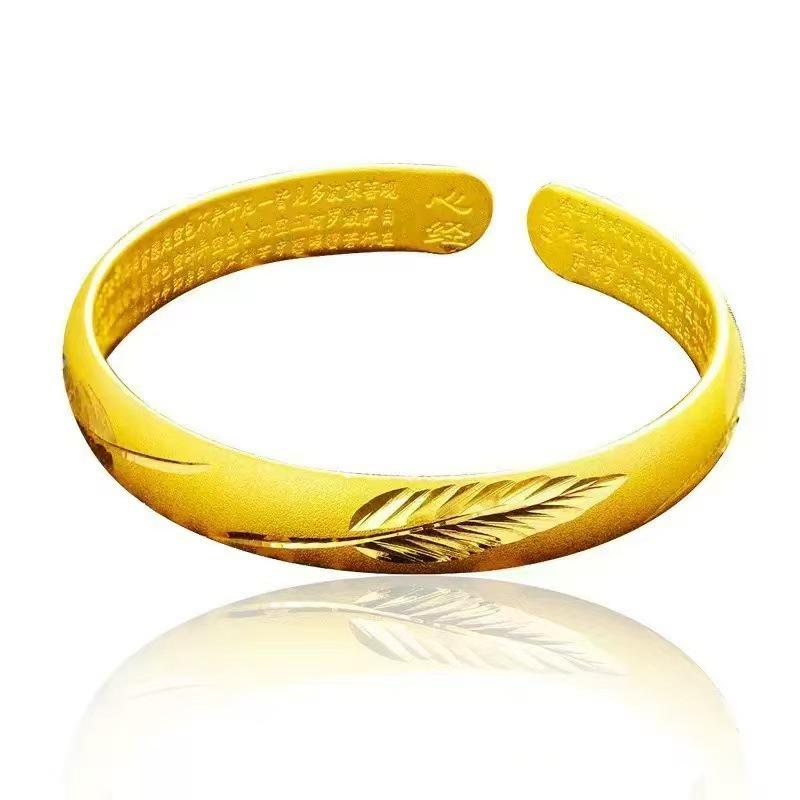 Authentic Vietnamese Ancient Sand Gold Frosted Bracelet: Retro Gold Inheritance Wedding Jewelry