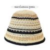 Fashion Striped Knitted Hollow Fisherman Hat Big Eaves UV Protection Straw Bucket Cap Multicolor Breathable Basin Hat Outdoor