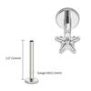 Right Grand ASTM F136 Titanium Star CZ Cartilage Earring 16G Dainty Star Flat Back Stud Tragus Conch Helix Nose Labret Piercing
