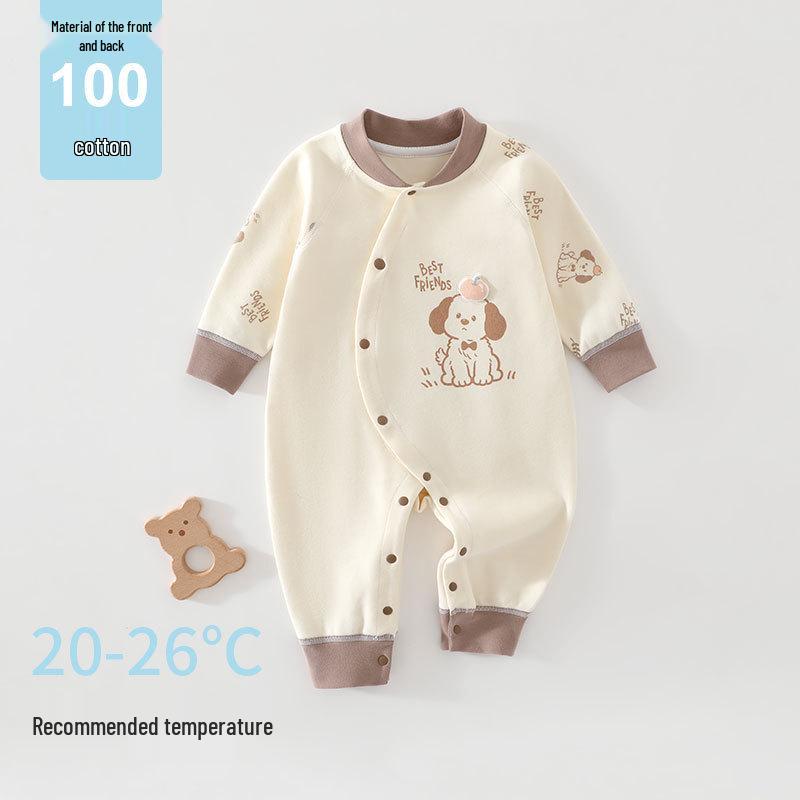 Unisex Pure Cotton Baby Romper: Tagless, All-Season Suit for Newborns - Ideal for Spring & Autumn